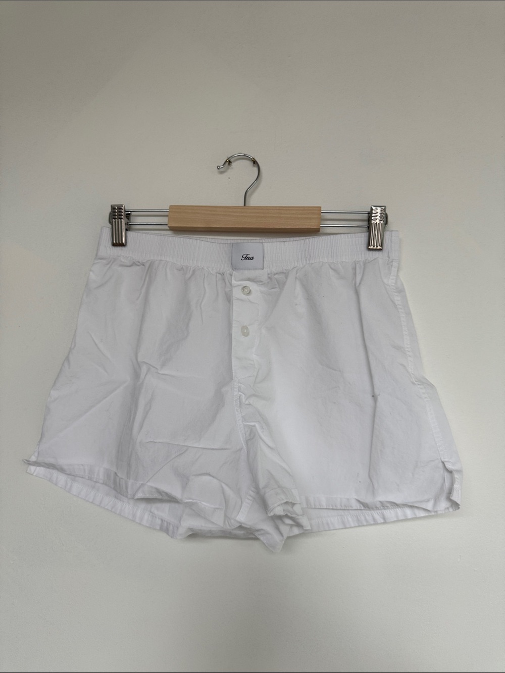 TNA White High-Waist Button-Front Women’s Shorts